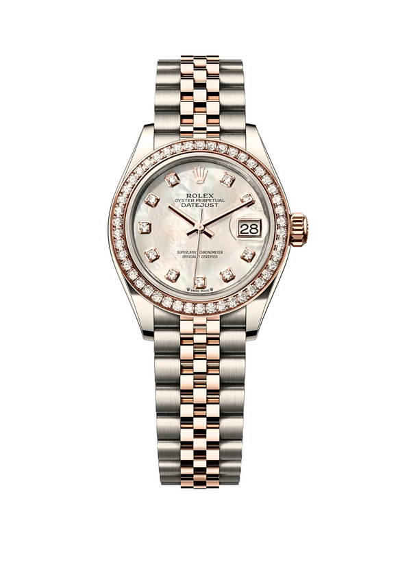 ROLEX LADY-DATEJUST OYSTER, 28 MM, OYSTERSTEEL, EVVERROSE GOLD AND DIAMONDS